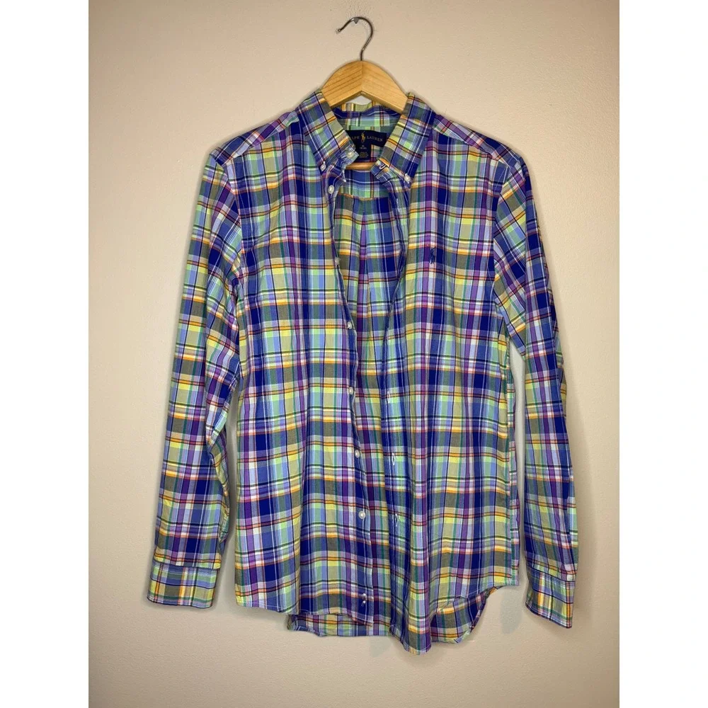 Ralph Lauren Kids Plaid‎ Button Down Shirt XL 18-20 Pony Logo